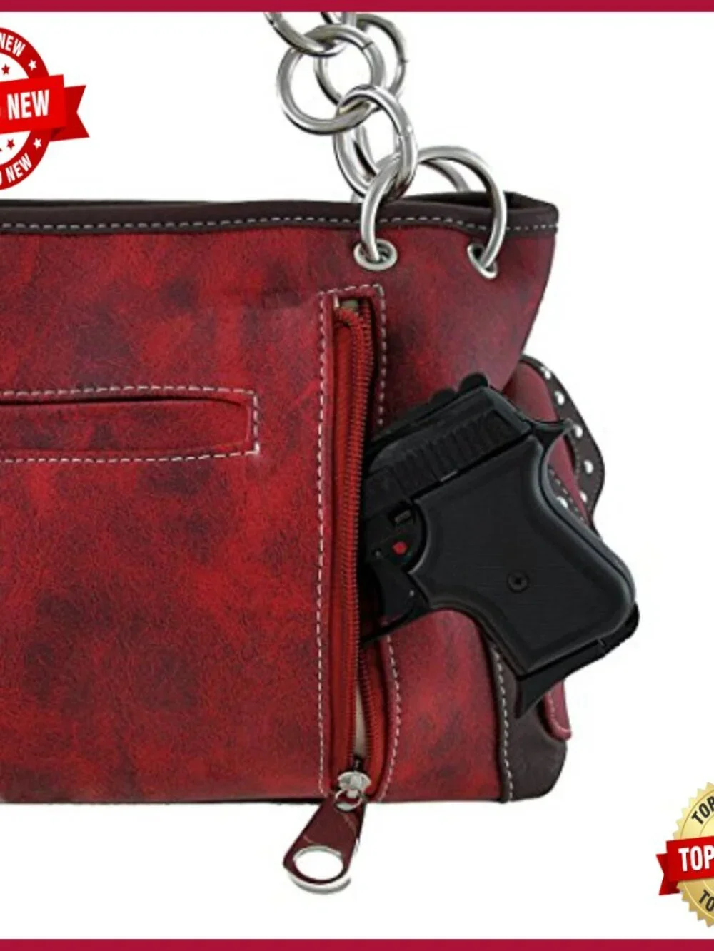 Western Embroidered Concealed Carry Satchel Purse Wallet Set Rhinestone